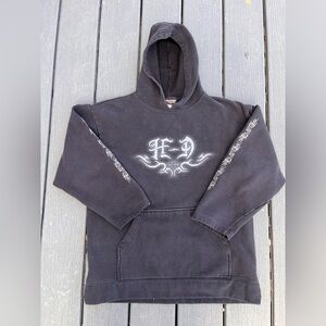 VTG 2001 Harley Davidson Hoodie Medium Las Vegas Back Graphic Tribal Sleeve Hit